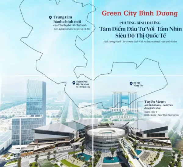 Vị trí Green City Becamex: Tâm điểm kết nối Thành phố mới Bình Dương